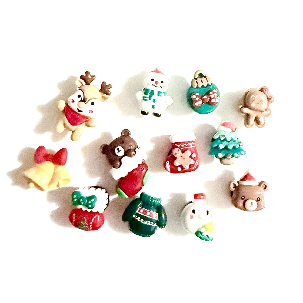 12 Resin Christmas Croc Charms Jibbit Shoe Charm Disney Croc Charms
